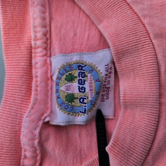 L.A. Gear Vintage Pink Cropped Graphic Tee One Size - Picture 3 of 12